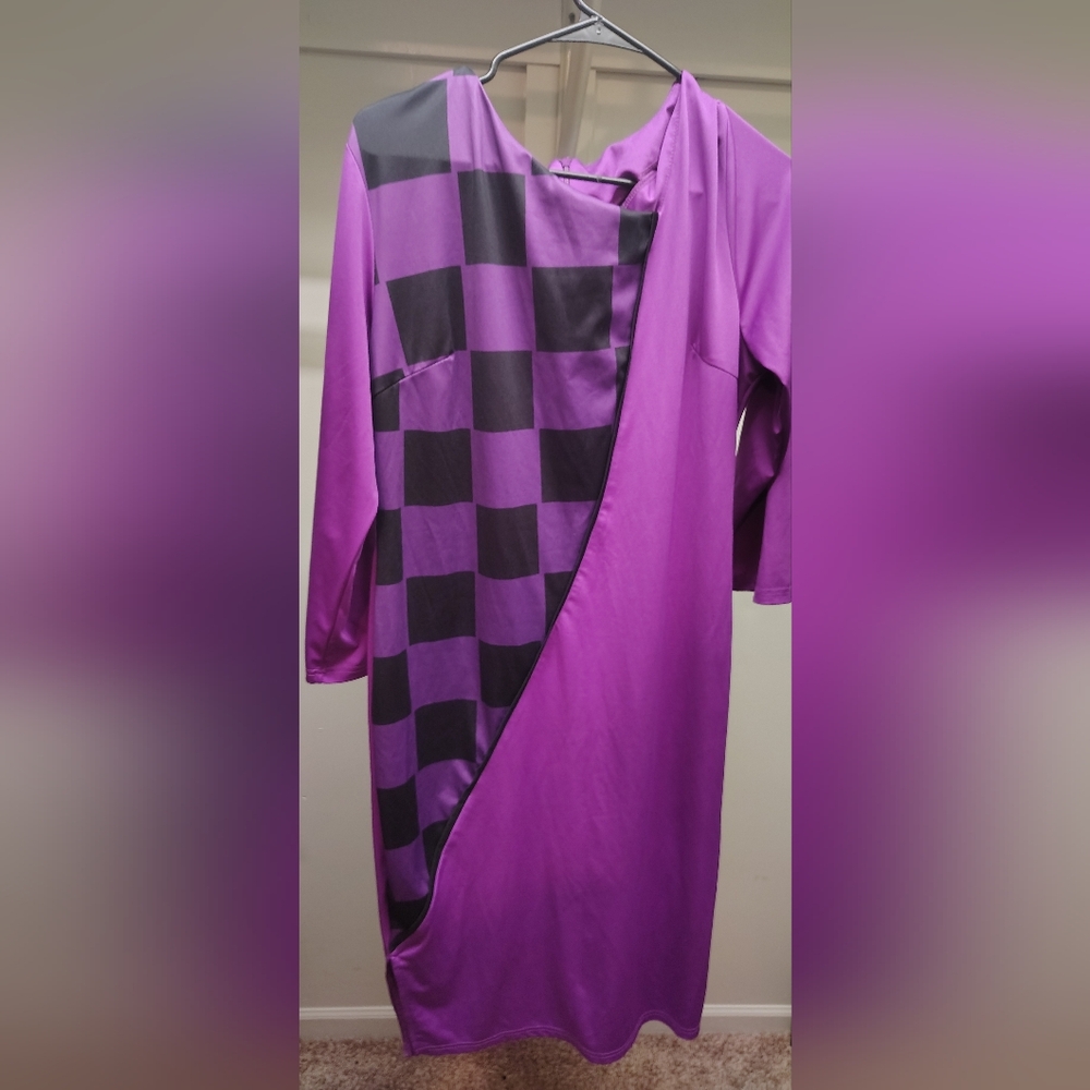 Purple and Black Checkered Women's Jacket